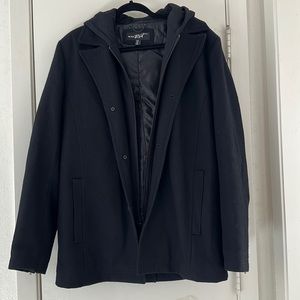 Black Rivet wool blend coat